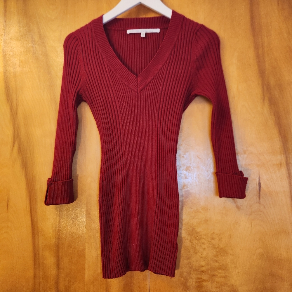 Rachel Roy Women's Ribbed Red Sweater in XS
